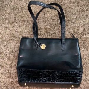 gorgeous designer black leather tote